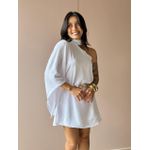 Macaquinho Barbara Nula Manga BRANCO