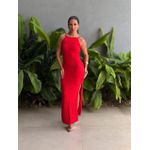 Vestido Longo Costas Nua VERMELHO