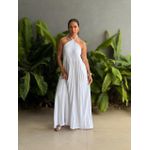 Vestido Longo Cristina Plissado BRANCO