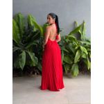 Vestido Longo Cristina Plissado VERMELHO