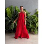Vestido Longo Cristina Plissado VERMELHO