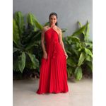 Vestido Longo Cristina Plissado VERMELHO