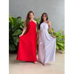 Vestido Longo Cristina Plissado VERMELHO