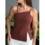 Blusa Assimetrica Juju MARROM