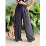 Calça Pantalona com Elástico no cós PRETO