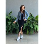 Jaqueta Jeans Botões encapados 101 LAVAGEM MEDIA 