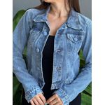 Jaqueta Jeans Botões encapados 101 LAVAGEM MEDIA 