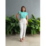 Blusa Muscle Tee Listras VERDE AGUA COM BRANCO 