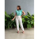 Blusa Muscle Tee Listras VERDE AGUA COM BRANCO 