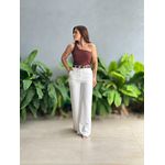 Blusa Nula Manga em Malha Ribana MARROM