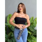 Top faixa em Tricot Modal PRETO