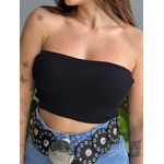 Top faixa em Tricot Modal PRETO