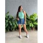 Shorts Jeans Com Cinto Cordão LAVAGEM ESCURA 