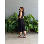 Vestido Midi Malha Babados PRETO