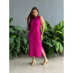 Vestido Longo Cavado Malha Premium ROSA PINK