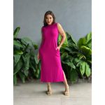 Vestido Longo Cavado Malha Premium ROSA PINK