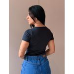 Blusa Baby Look Sandra PRETA