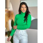 Blusa Canelada Manga Longa VERDE BANDEIRA