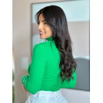 Blusa Canelada Manga Longa VERDE BANDEIRA