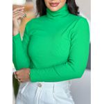 Blusa Canelada Manga Longa VERDE BANDEIRA