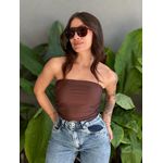 Cropped Tube Top MARROM