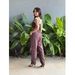 Top Cropped Alças Finas em Poliamida MARROM