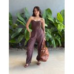 Cropped Corselet em Poliamida MARROM