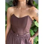 Cropped Corselet em Poliamida MARROM