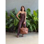 Cropped Corselet em Poliamida MARROM
