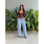 Calça Wide Legg Cargo Cherry LAVAGEM CLARA 