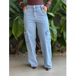 Calça Wide Legg Cargo Cherry LAVAGEM CLARA 