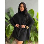 Poncho em Tricot PRETO