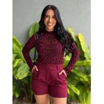 Shorts em Alfaiataria com Elástico no cós VINHO
