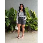 Shorts em Alfaiataria com Elástico no cós CINZA CHUMBO