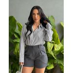 Shorts em Alfaiataria com Elástico no cós CINZA CHUMBO