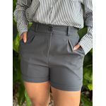 Shorts em Alfaiataria com Elástico no cós CINZA CHUMBO