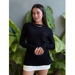 Tricot Agnes Manga Longa PRETO