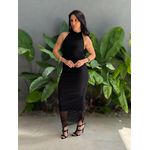 Vestido Midi em Tule PRETO