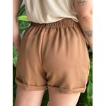 Shorts em Alfaiataria com Elástico no cós CAPUCCINO