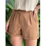 Shorts em Alfaiataria com Elástico no cós CAPUCCINO