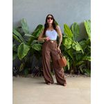 Calça Pantalona Franciele MARROM CHOCOLATE
