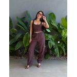 Cropped Regata Aisha Alças Largas MARROM