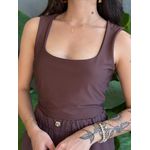 Cropped Regata Aisha Alças Largas MARROM
