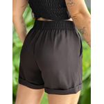 Shorts em Alfaiataria com Elástico no cós PRETO