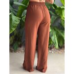 Calça Pantalona Leila com Elástico no cós MARROM