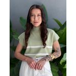 Blusa Marina Em Tricot Listrado VERDE COM BRANCO