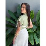 Blusa Marina Em Tricot Listrado VERDE COM BRANCO