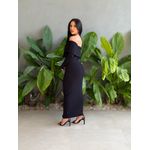 Vestido Milena Ombro a Ombro Malha Ribana Premium PRETO