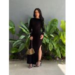 Vestido Monise Manga Longa Costas Nua PRETO