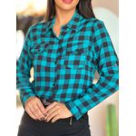 Camisa Xadrez em Viscose XADREZ VERDE E PRETO